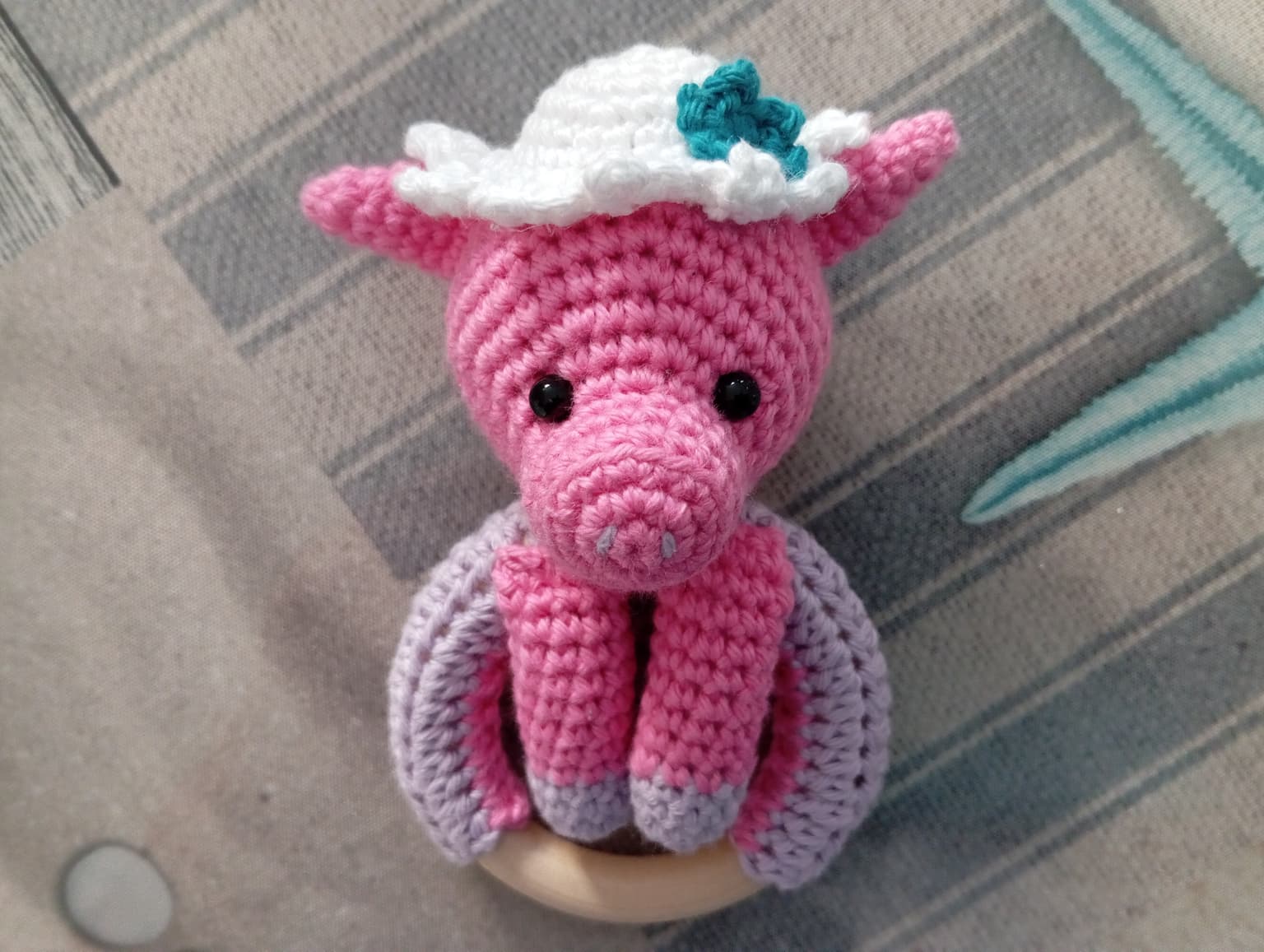 Hochet Cochon rose
