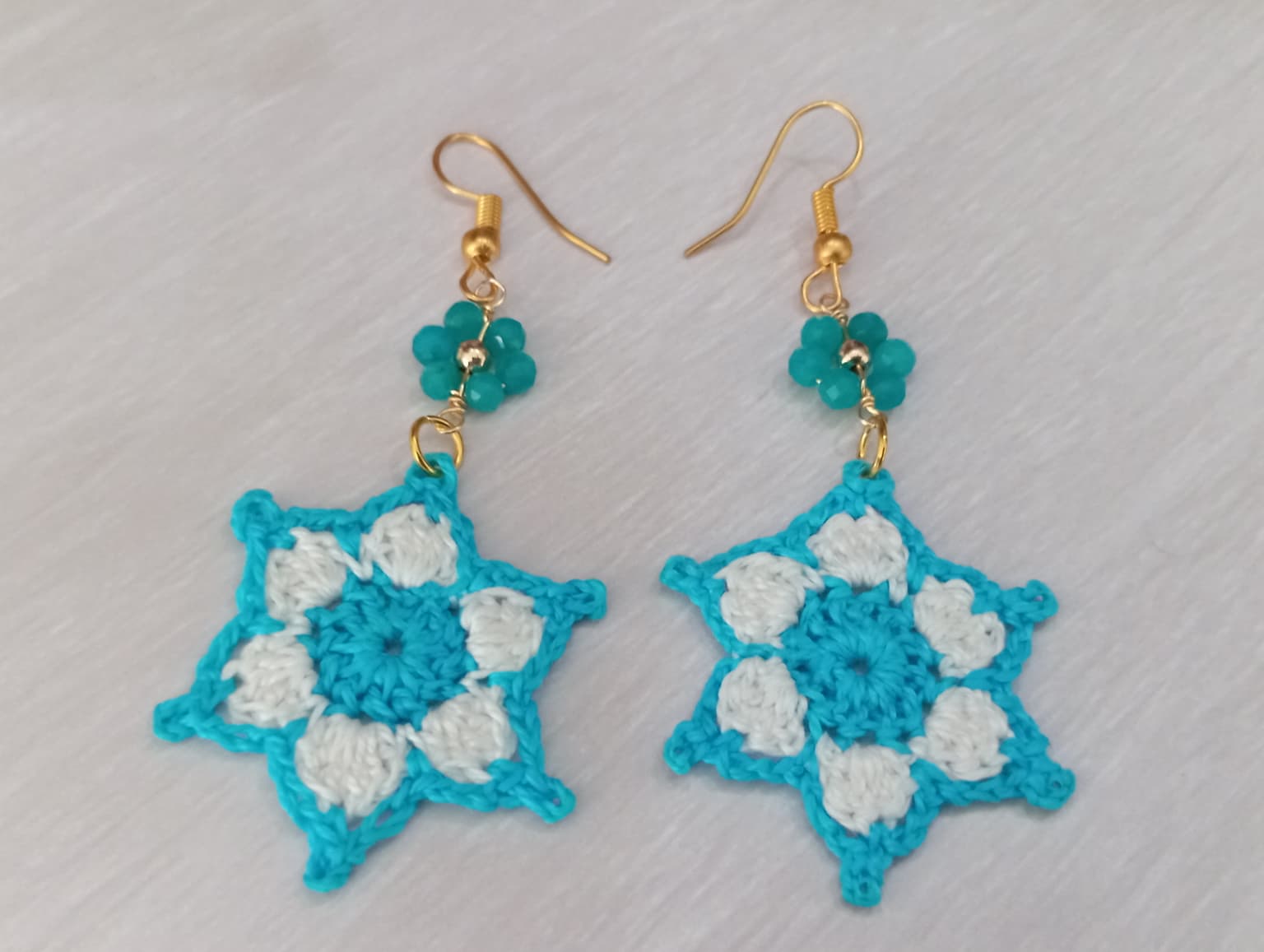 Boucle d'Oreille Bleue/Blanche