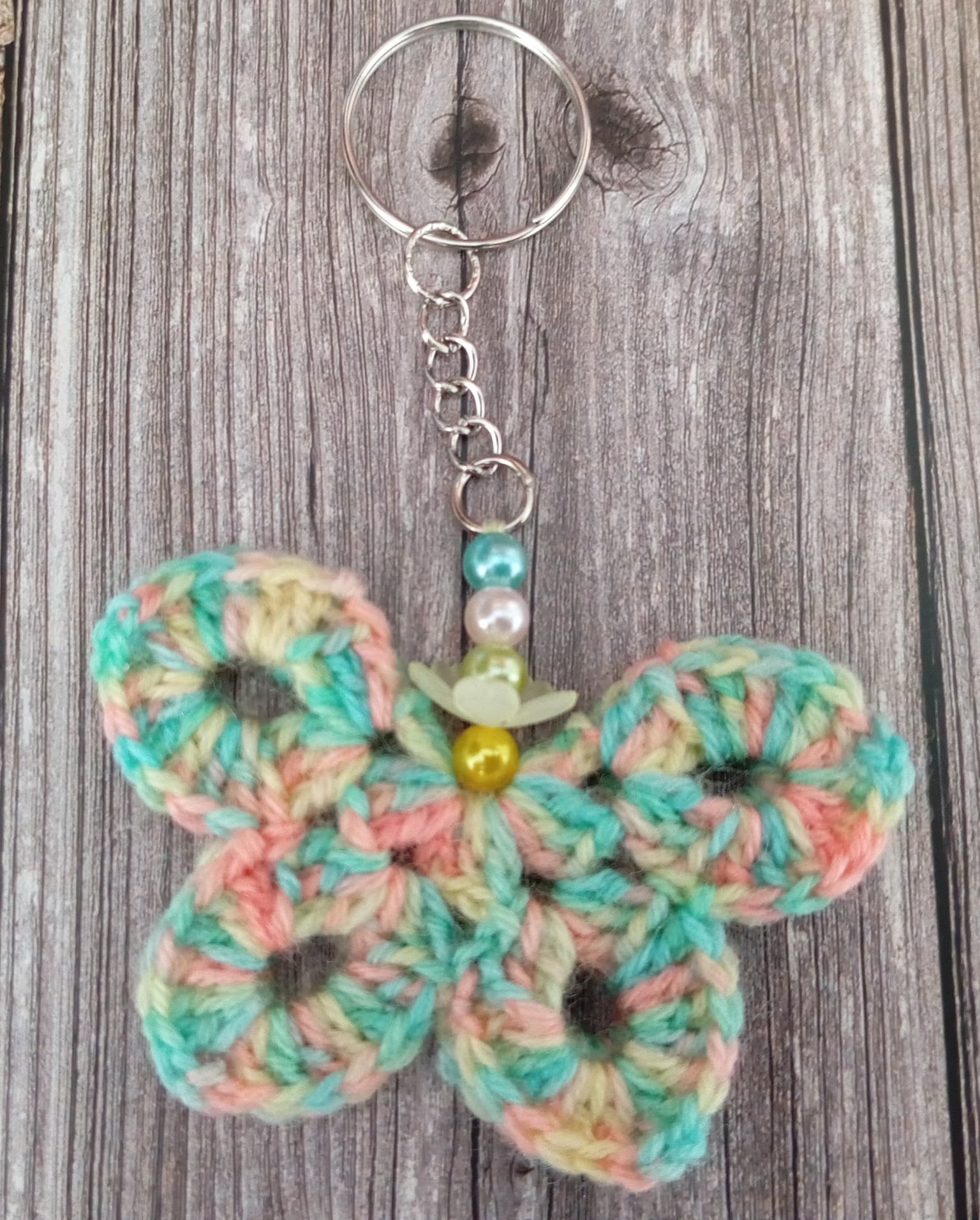 Porte clé papillon pastel