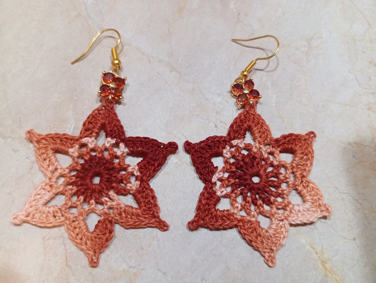 Boucle d'Oreille Brun/Rouge dégradé
