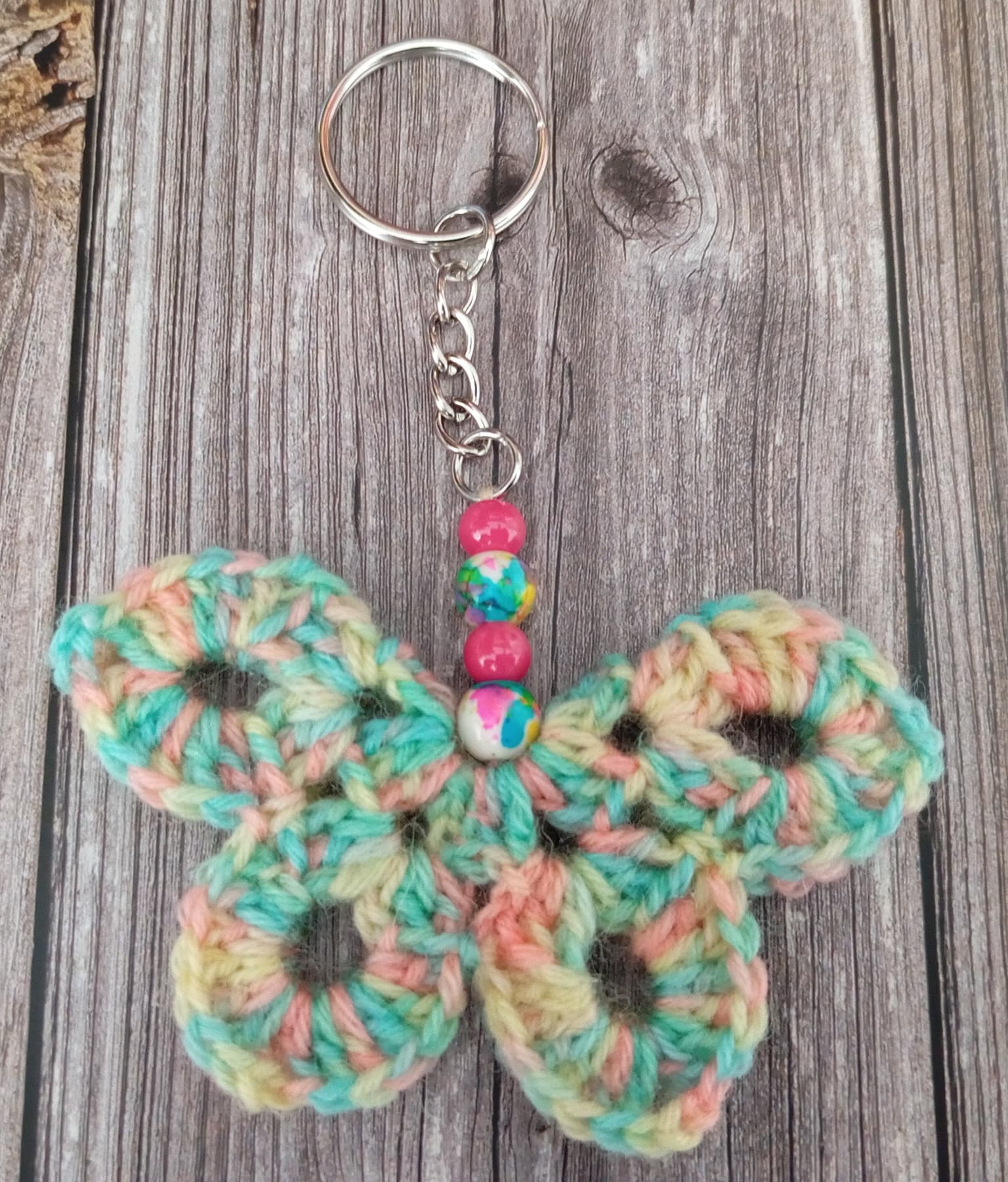 Porte clé papillon pastel