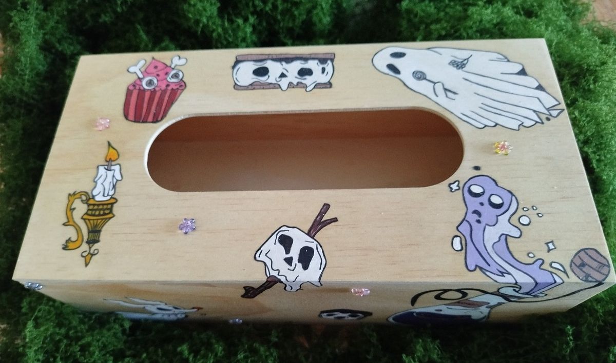 Boîte à mouchoirs artisanale – Halloween enchanté