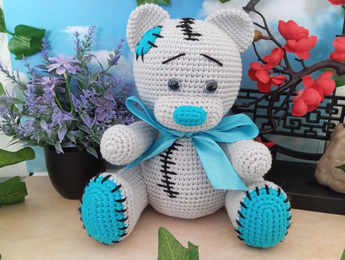 Ours Teddy Bear gris/bleu