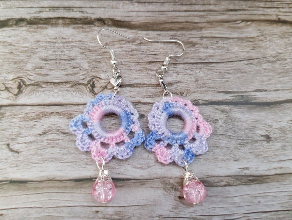 Boucle d'Oreille rose/mauve