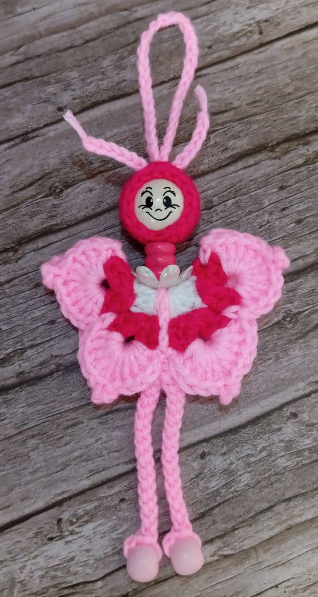 Petite fée porte-bonheur rose/rose fuchsia