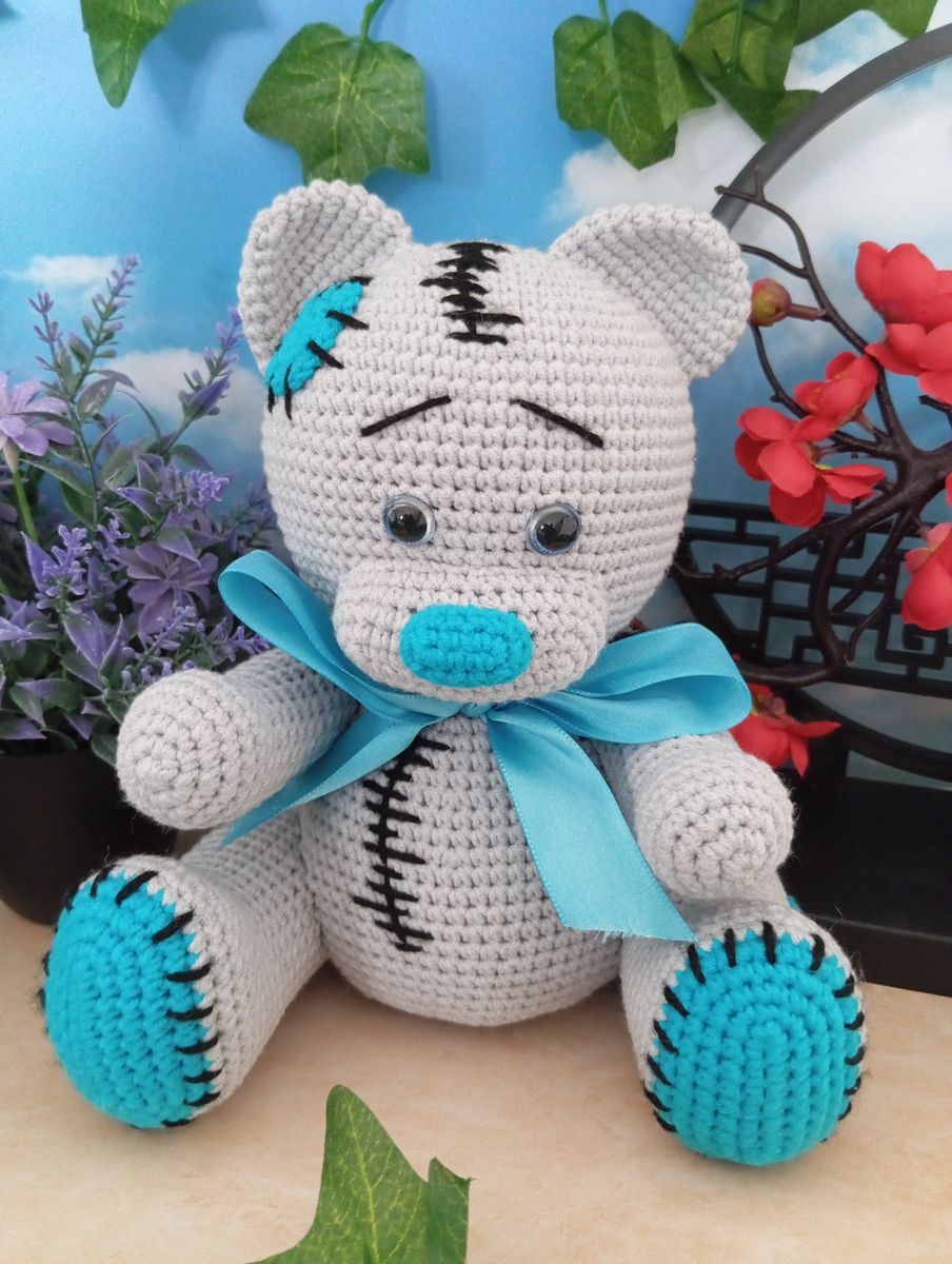 Ours Teddy Bear gris/bleu