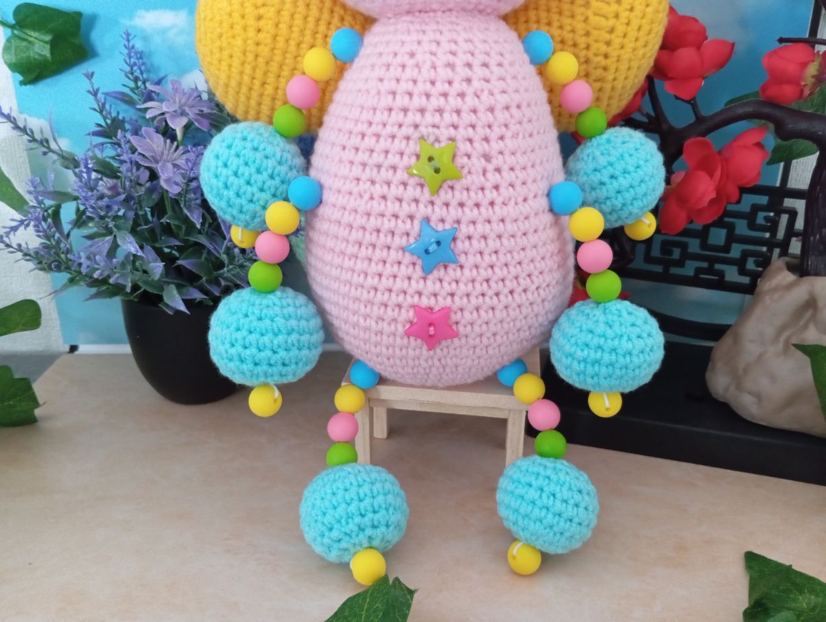 Papillon "Boules" Amigurumi Rose
