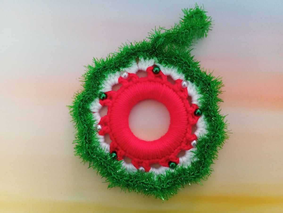 Petite couronne de Noël Verte/rouge/Blanche