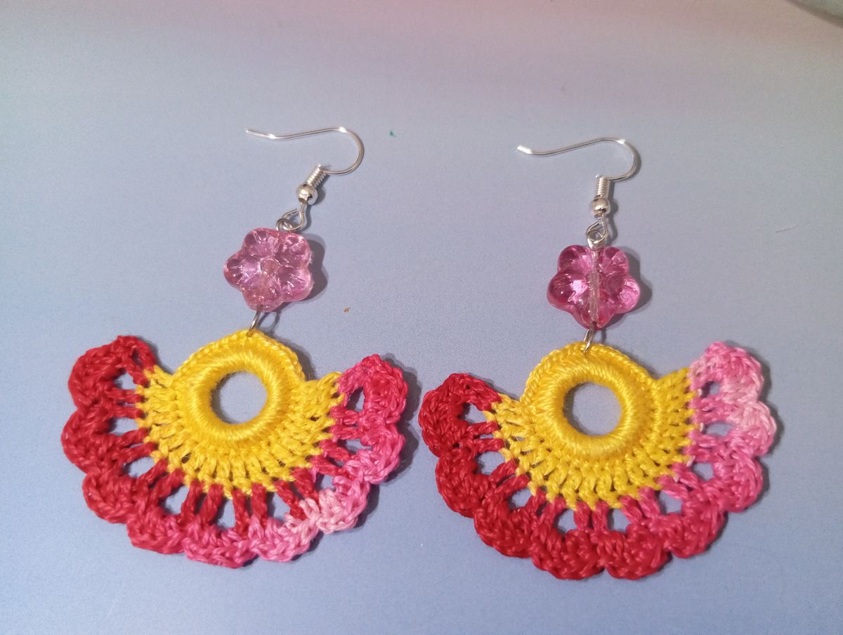 Boucle d'Oreille Jaune/Rouge