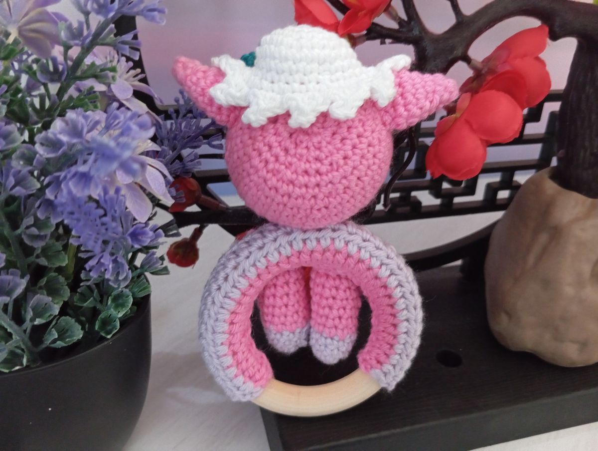 Hochet Cochon rose