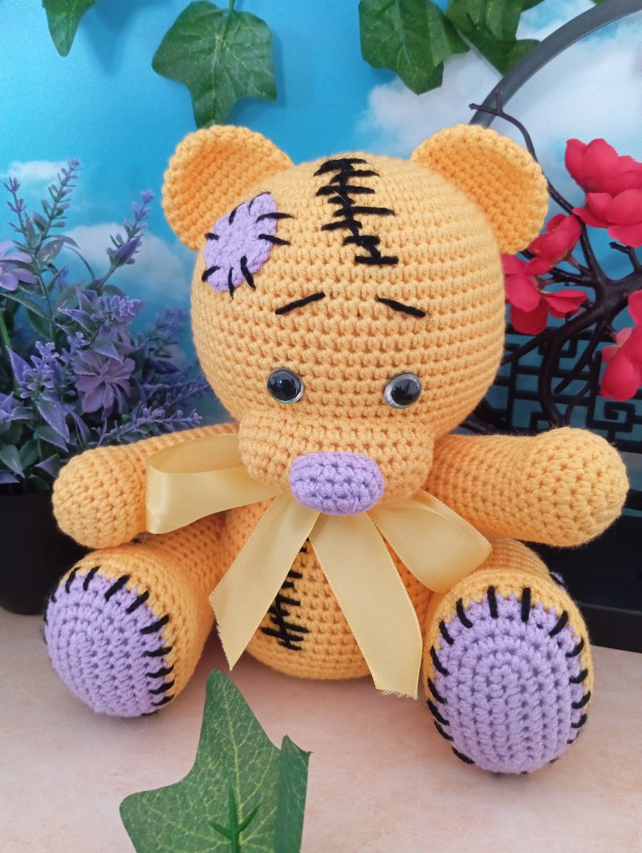 Ours Teddy Bear jaune/mauve