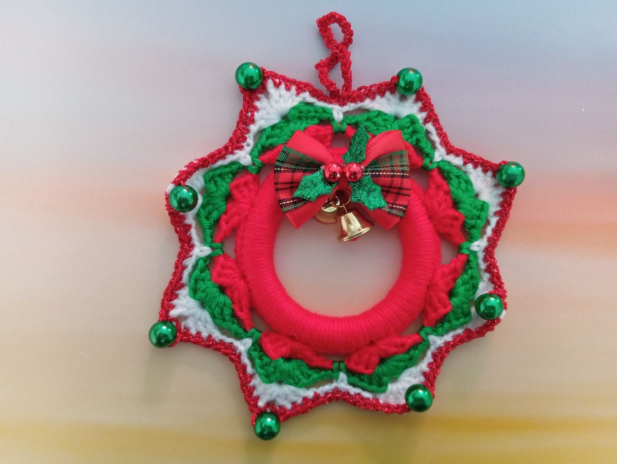Petite couronne de Noël rouge/verte/blanche