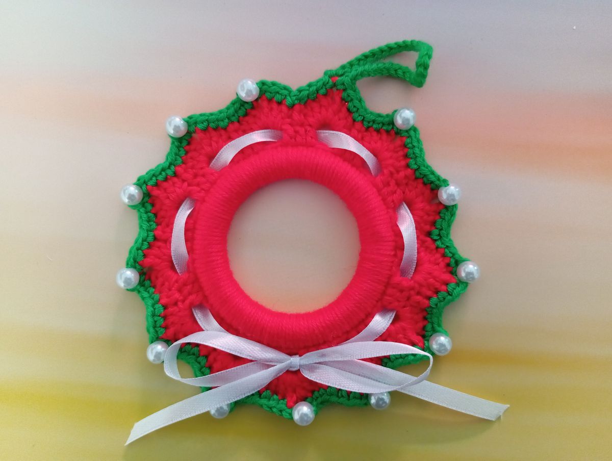Petite couronne de Noël rouge/verte