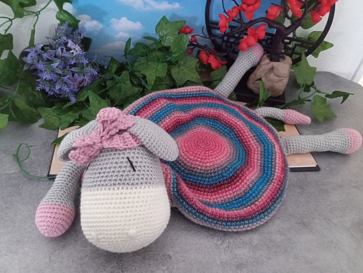 Doudou plat Ane gris clair