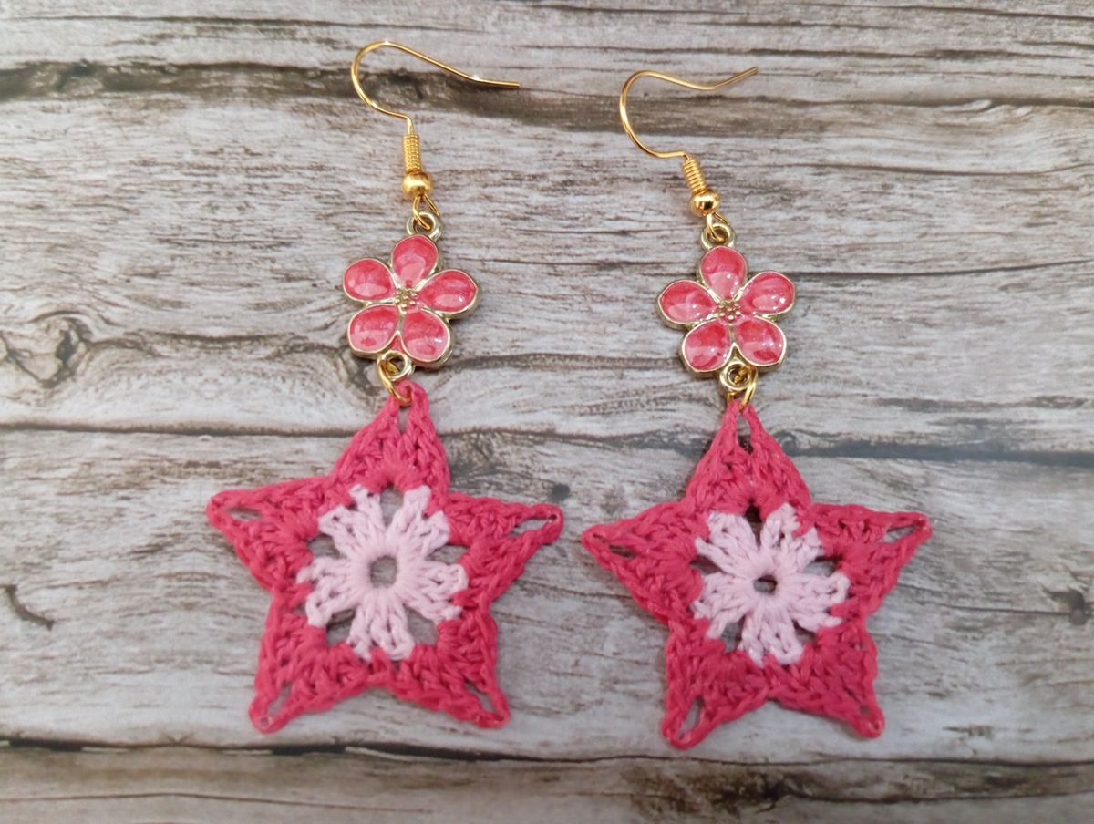 Boucle d'Oreille rose/rose fuchsia