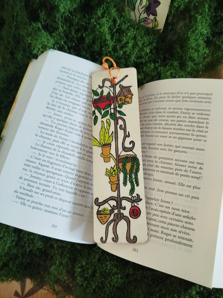 Marque-page artisanal – Jardin suspendu