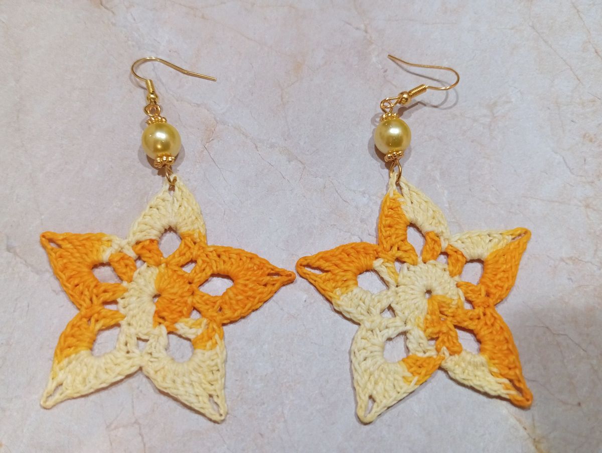 Boucle d'Oreille Jaune/Orange dégradé