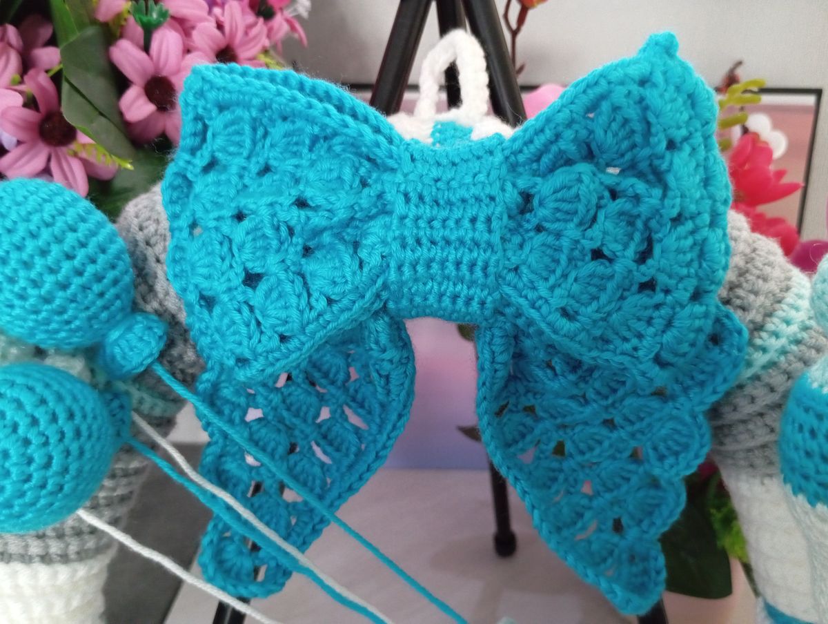 Couronne de naissance bleue/blanche