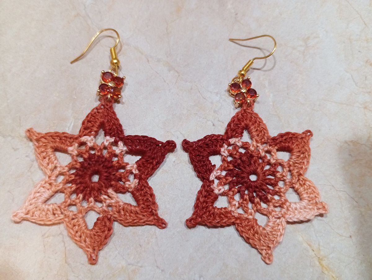 Boucle d'Oreille Brun/Rouge dégradé