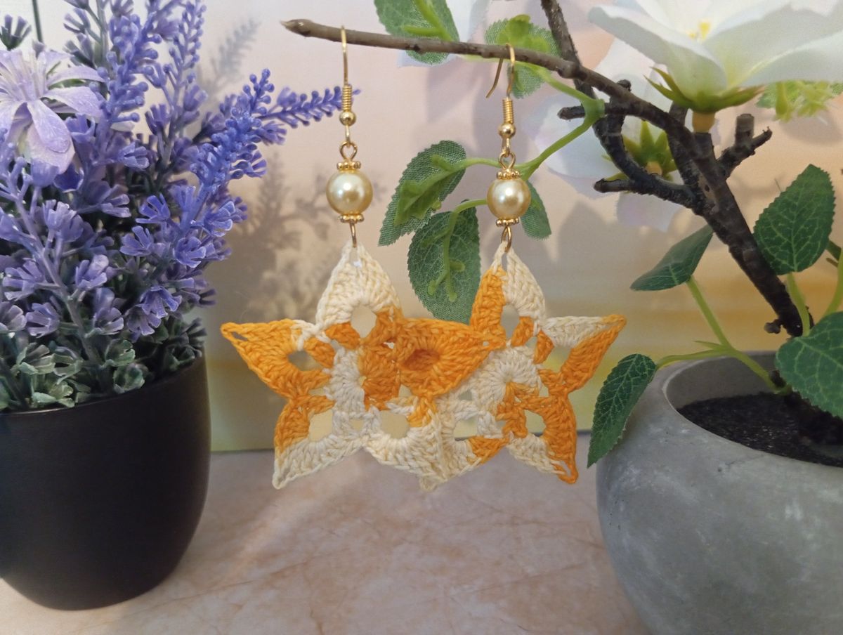 Boucle d'Oreille Jaune/Orange dégradé