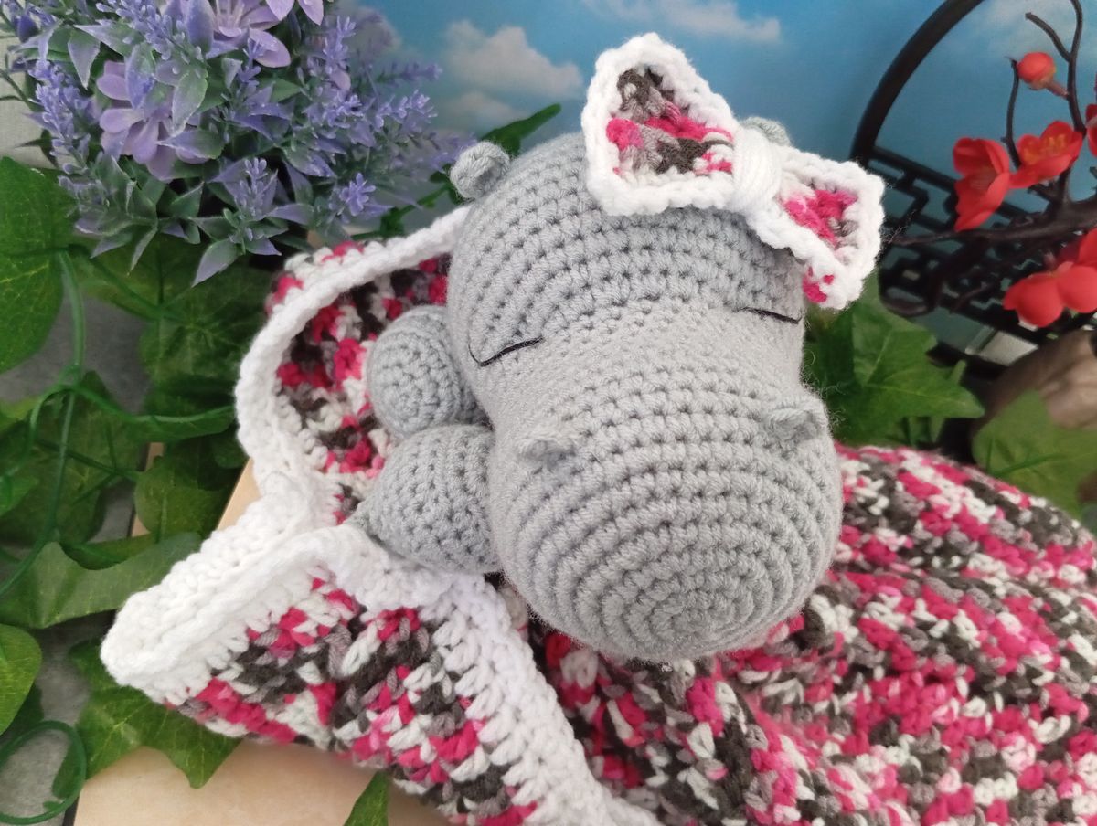 Doudou endormi Hippopotame