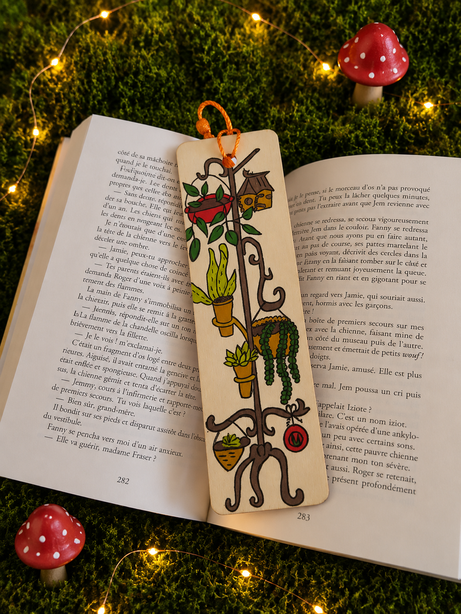 Marque-page artisanal – Jardin suspendu