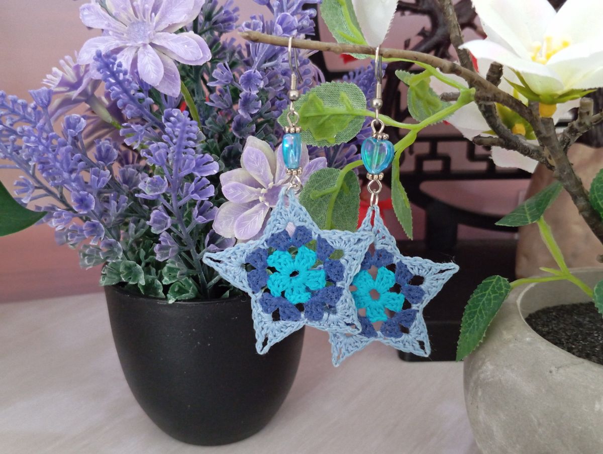 Boucle d'Oreille Bleue