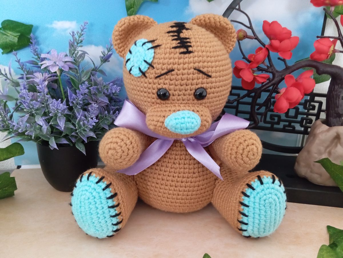 Ours Teddy Bear marron/bleu