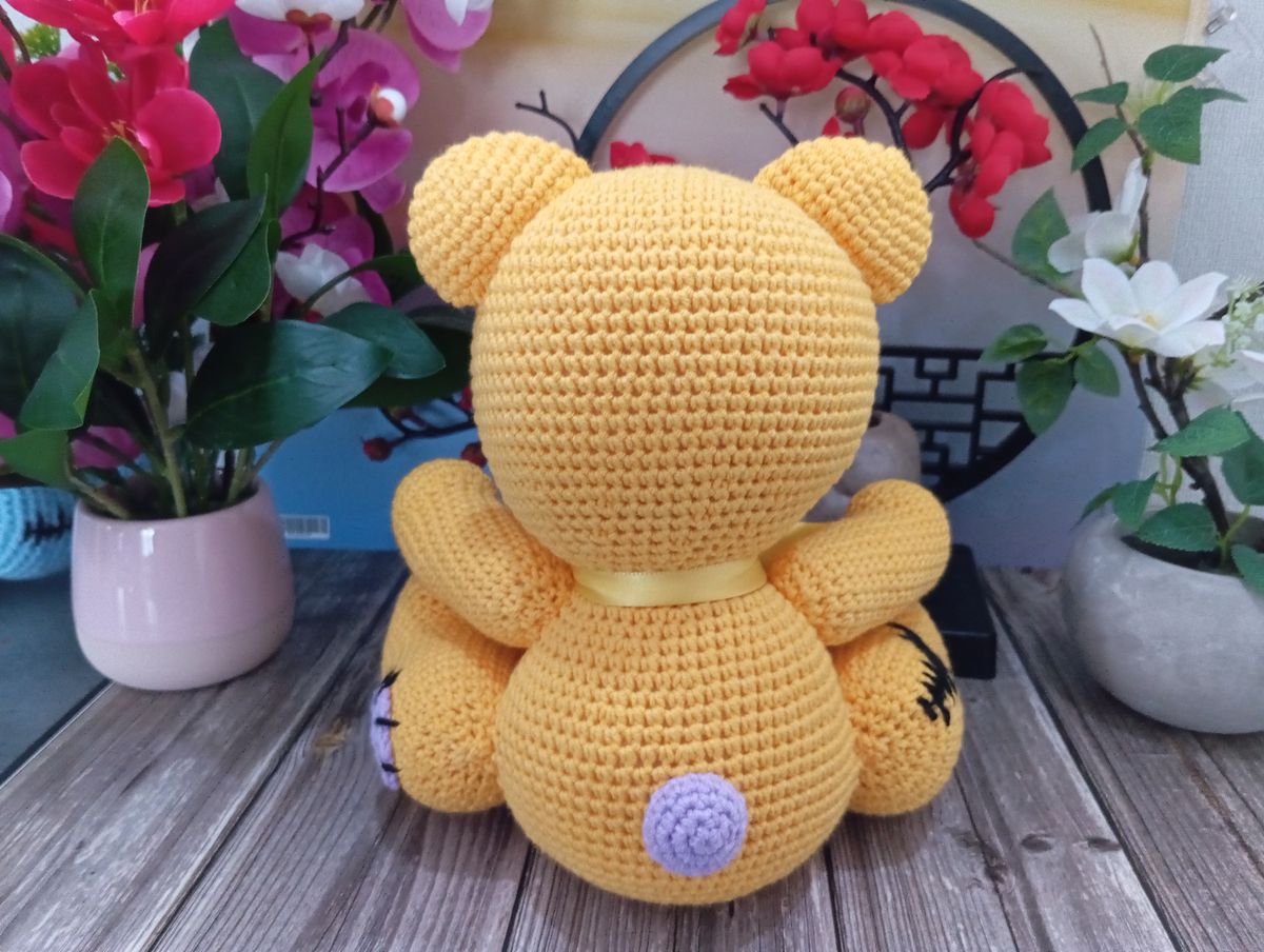Ours Teddy Bear jaune/mauve