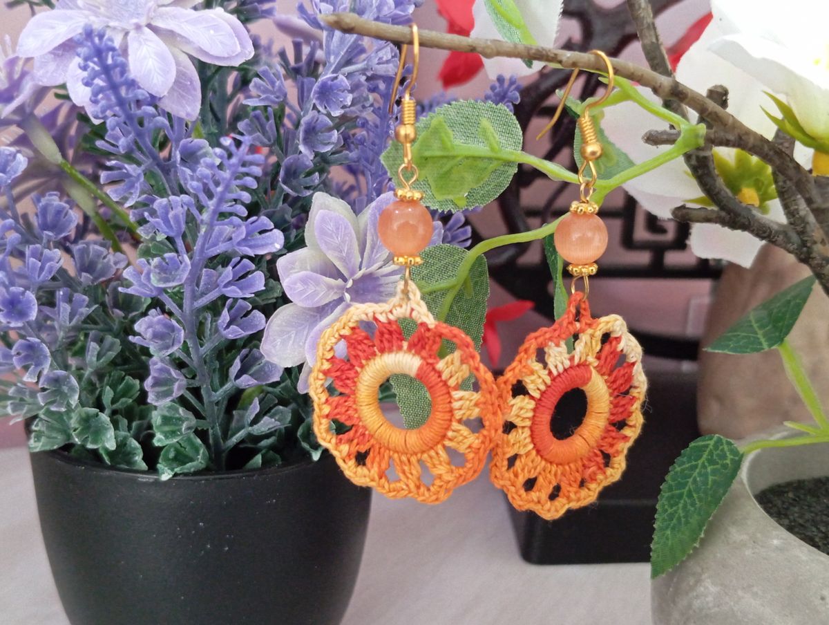 Boucle d'Oreille Orange dégradé