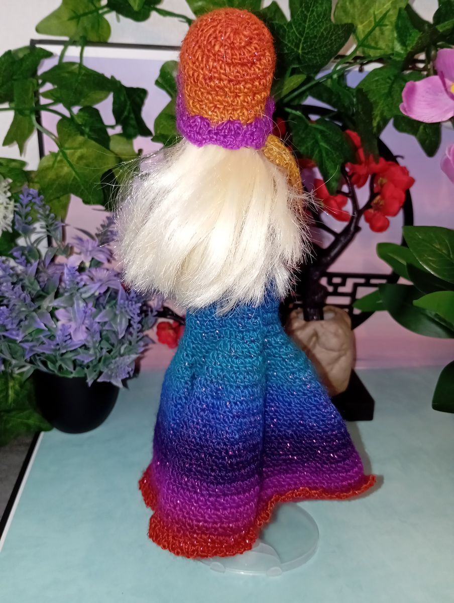 Robe bleu dégradé pour poupée type Barbie