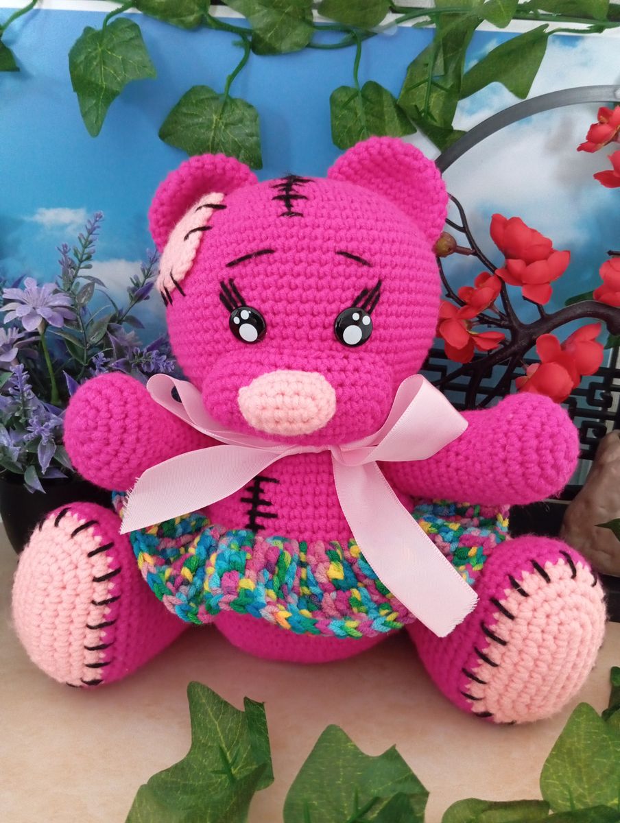 Ours Teddy Bear rose/fuchsia