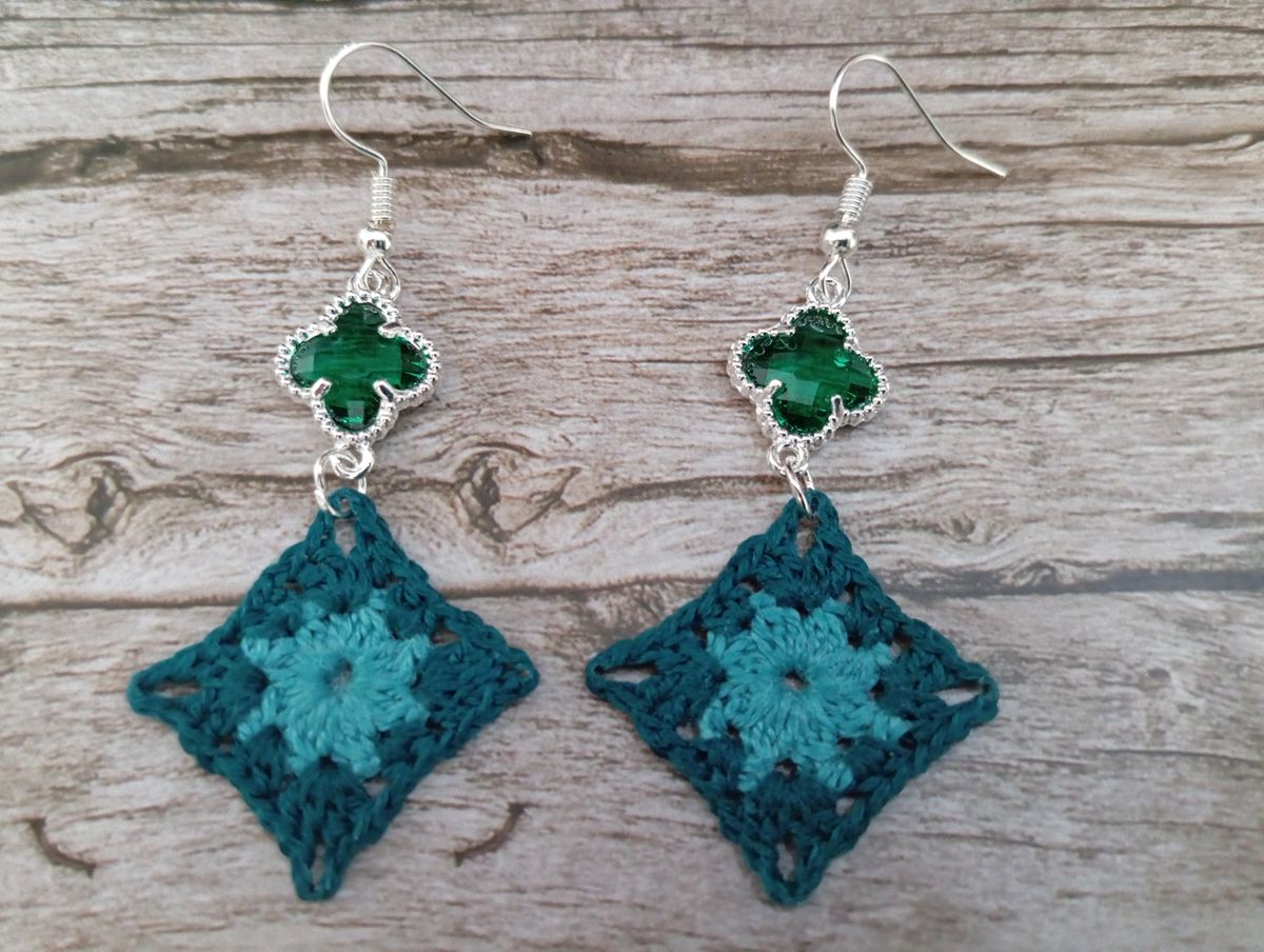 Boucle d'Oreille vert canard/verte