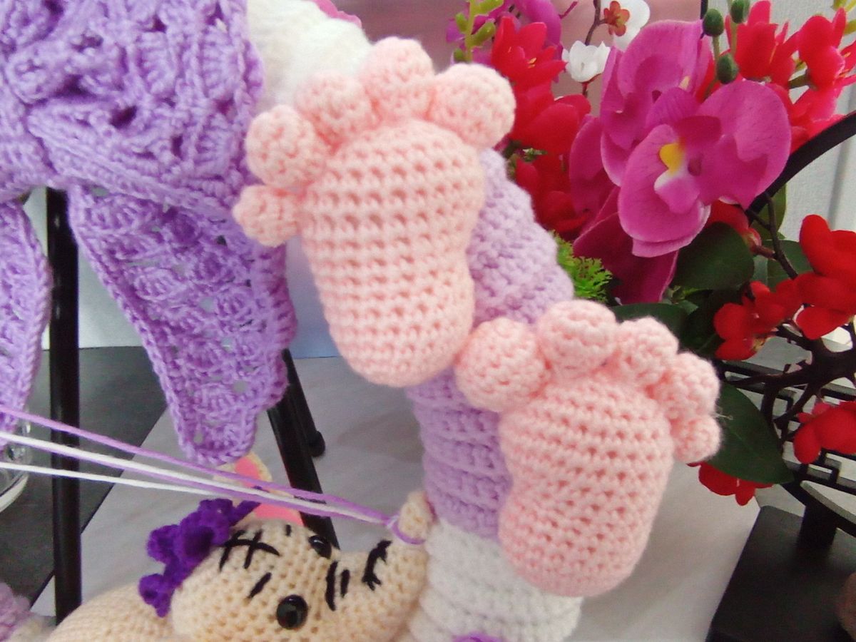 Couronne de naissance blanche/lilas/rose/jaune