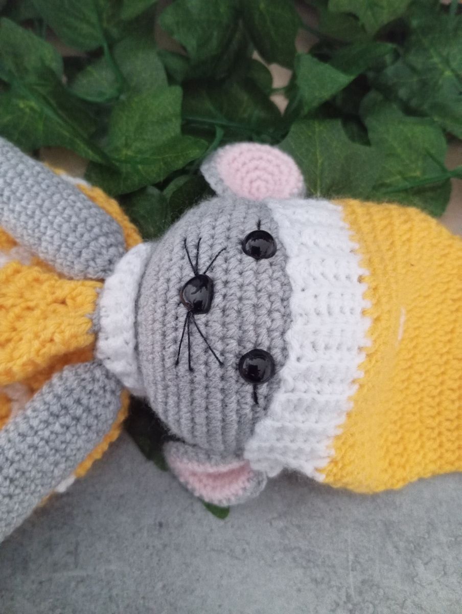 Doudou plat souris jaune