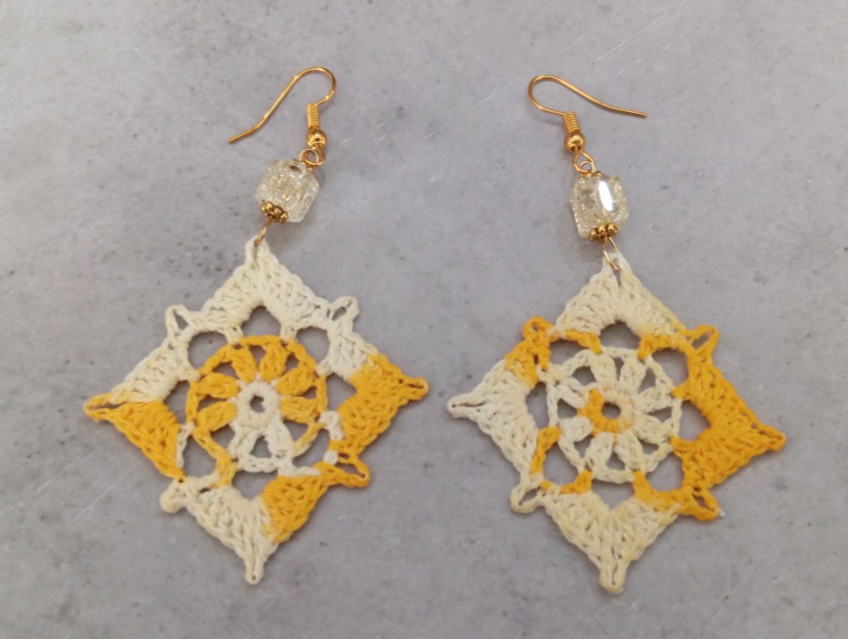 Boucle d'Oreille Jaune dégradé