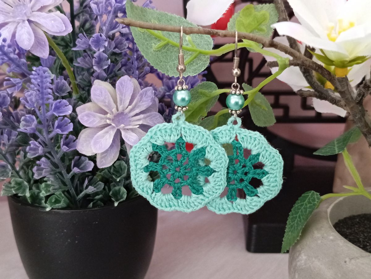 Boucle d'Oreille Verte