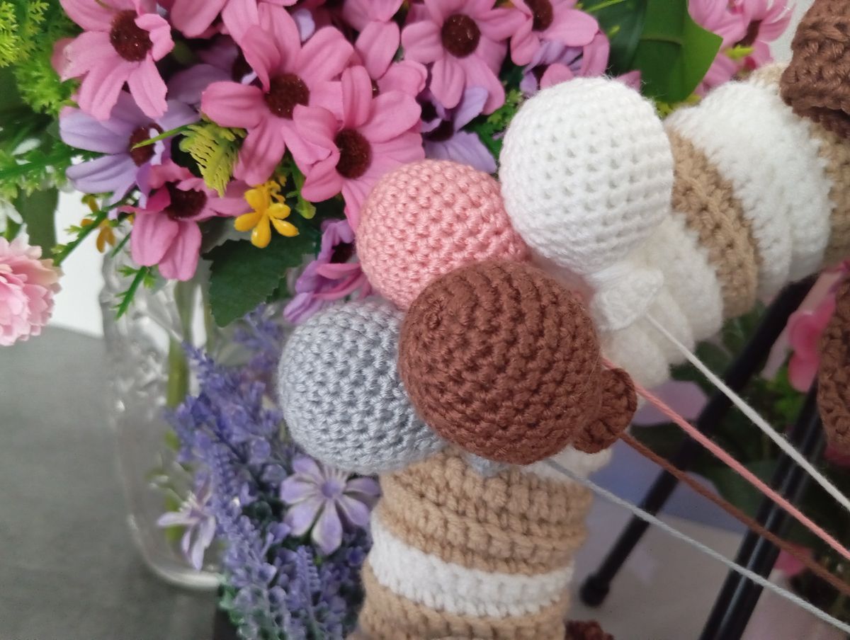 Couronne de naissance marron/beige/blanche