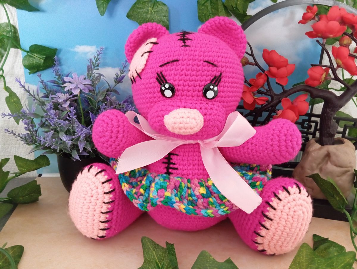 Ours Teddy Bear rose/fuchsia
