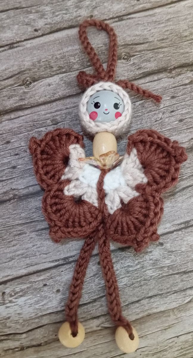 Petite fée porte-bonheur marron/beige