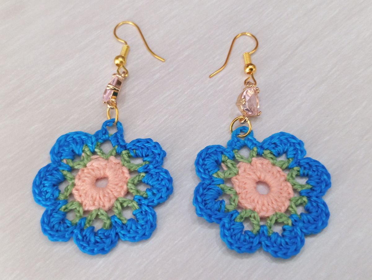 Boucle d'Oreille Rose/Verte/Bleue