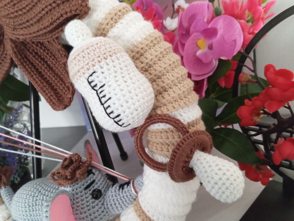 Couronne de naissance marron/beige/blanche