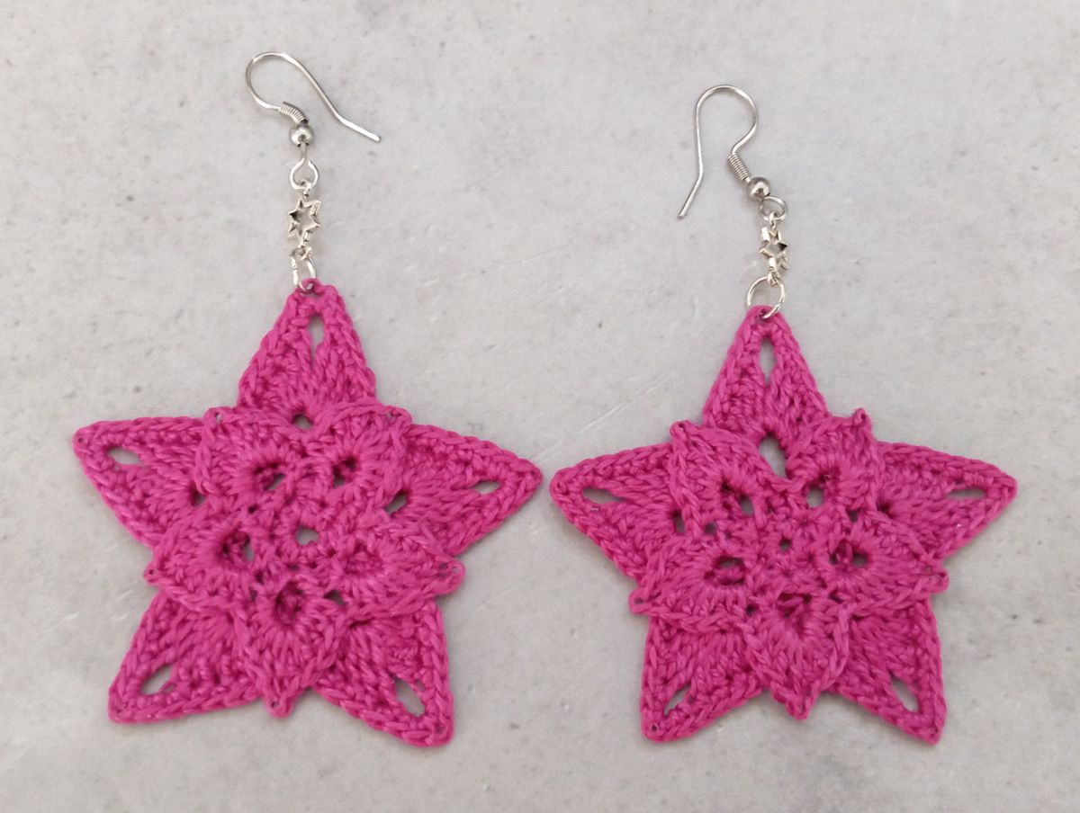 Boucle d'Oreille Grenat en relief