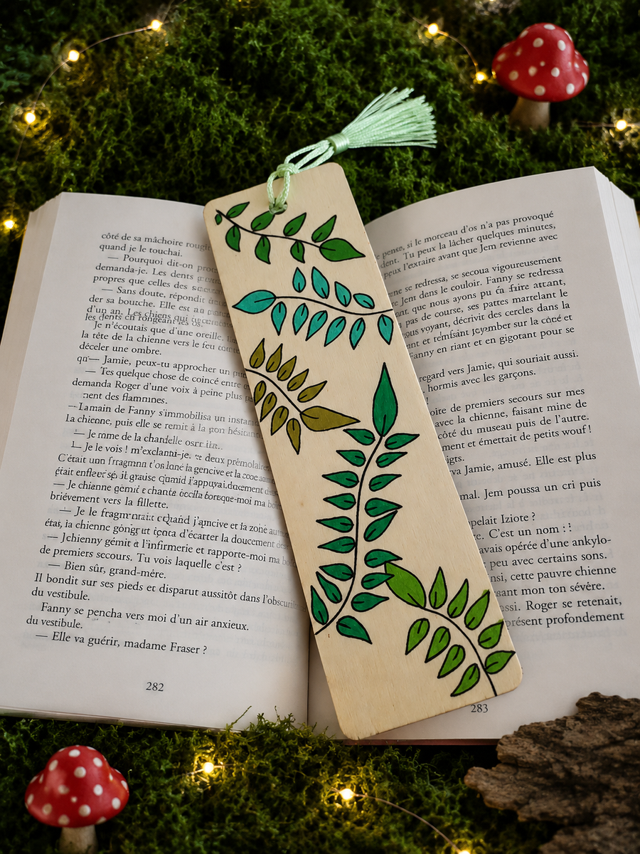 Marque-page artisanal – Évasion végétale