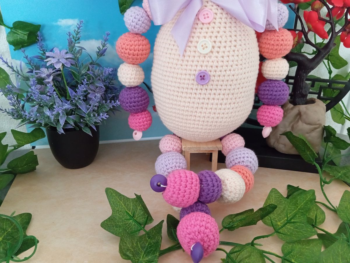 Chat "Boules" Amigurumi Rose