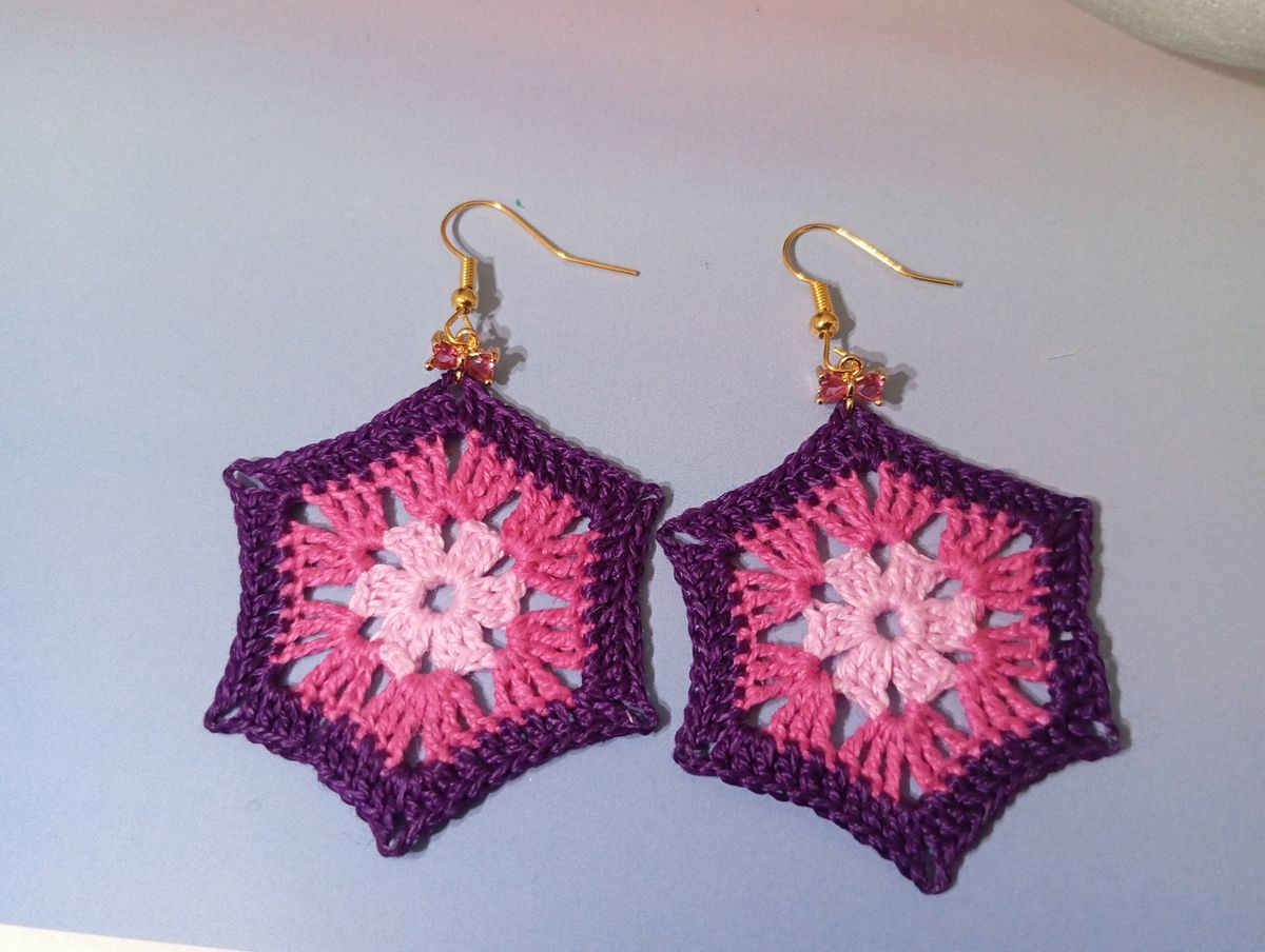 Boucle d'Oreille Violette/Rose