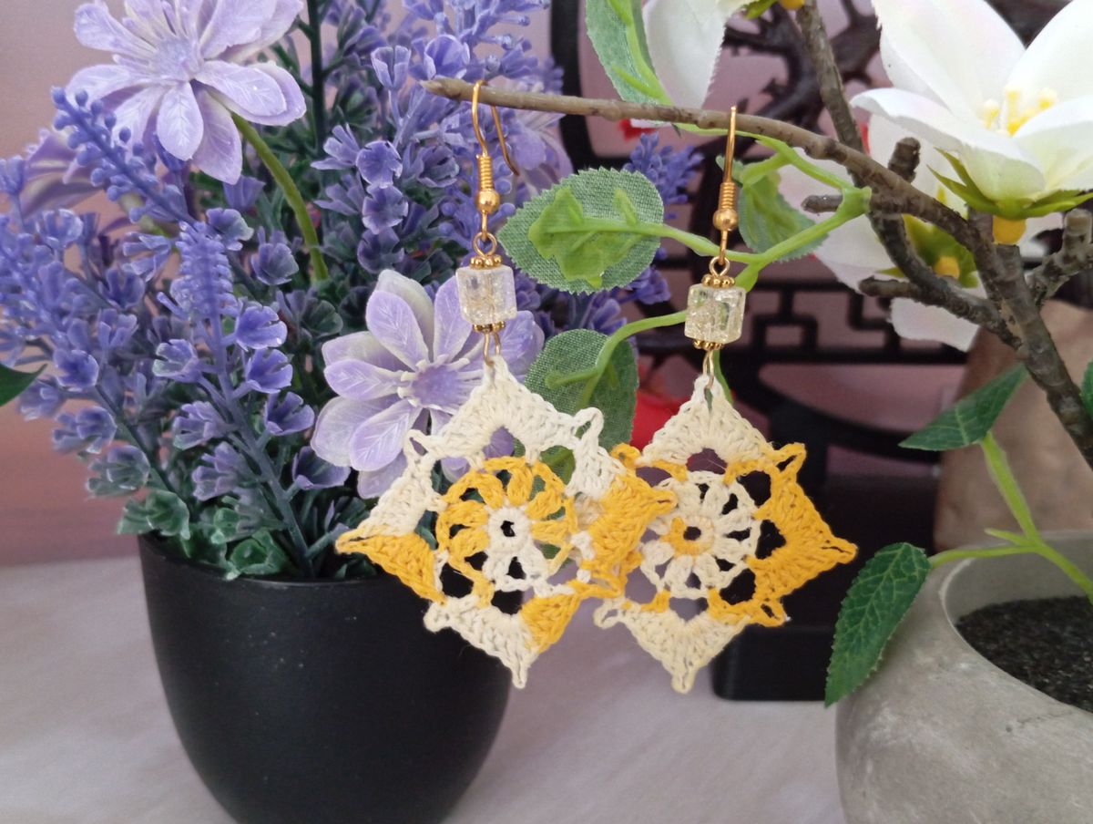 Boucle d'Oreille Jaune dégradé