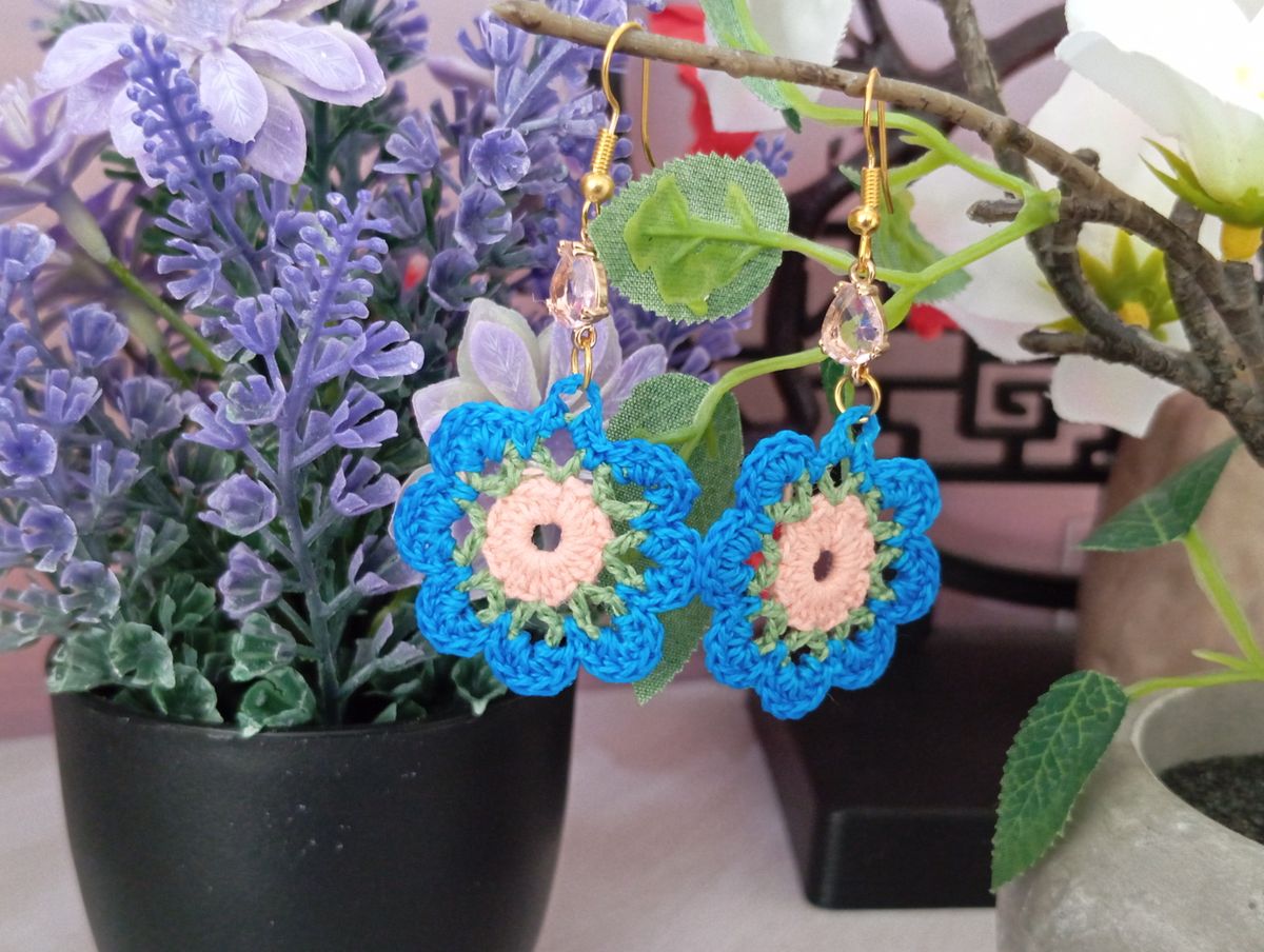 Boucle d'Oreille Rose/Verte/Bleue
